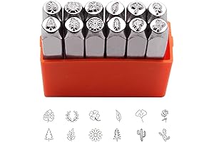 12 Pcs Plant Theme Metal Stamps Kit: Unlock Artistic Expressions in Jewelry,...