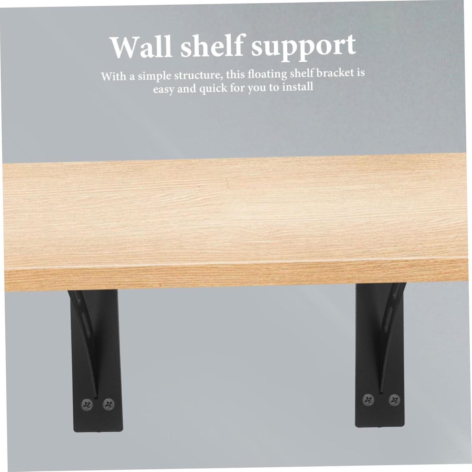 Mikikit 2pcs Heavy Duty Shelf Brackets Invisible for Wall-Mounted Shelves Sturdy Right Angle Design Minimalist Finish for Home Decor