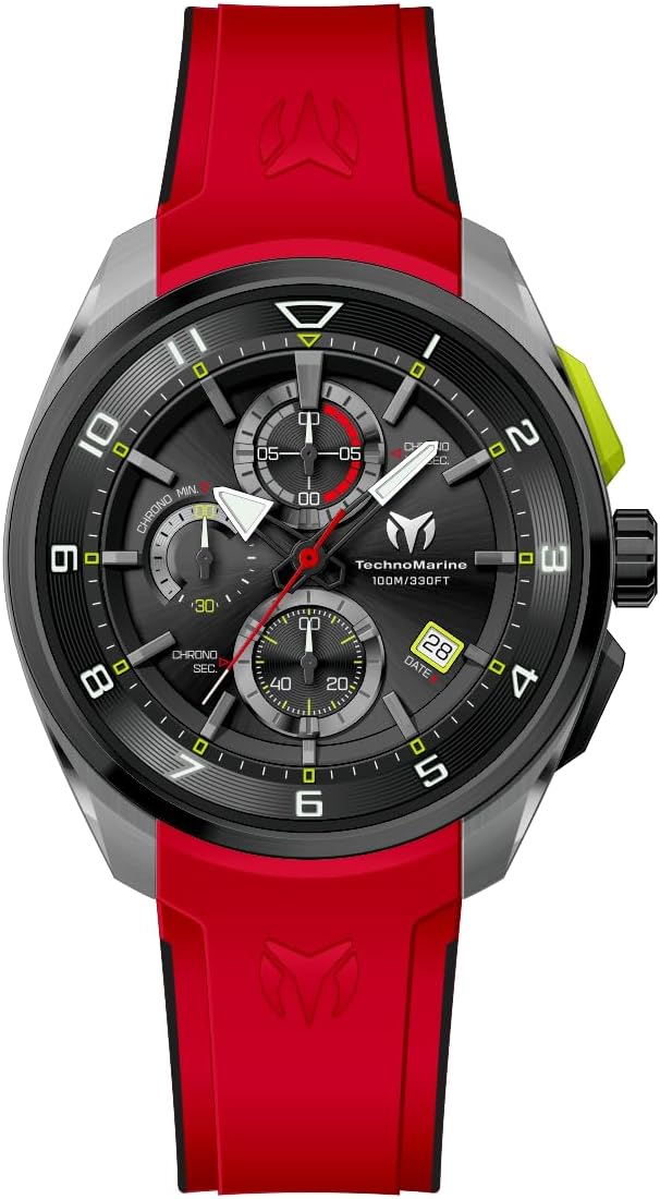 TechnoMarine Ocean Quantum Men's Watch - 44mm, Red, Black (TM-318134)