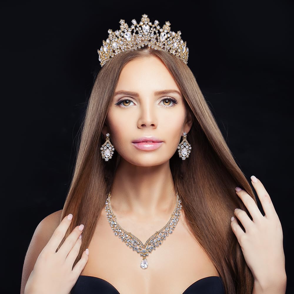 Kamirola Tiaras and Crowns for Women,Tiaras Earrings Necklace, Crystal Bridal Jewelry Set, Costume Party Halloween Prom Pageant Jewelry for Women (TR22) - Image 7