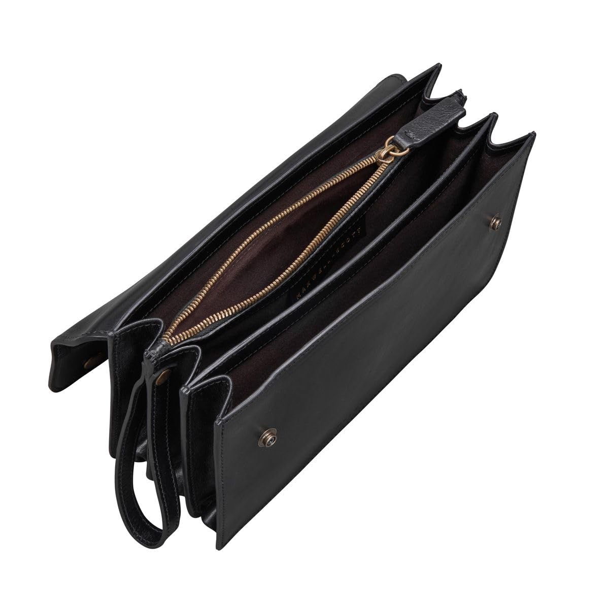 Maxwell Scott - Personalized Mens Luxury Leather Clutch Bag with Wrist Strap - The Santino Small - Black