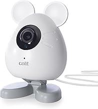 Cámara para Mascotas Catit PIXI Smart Mouse – Cámara de 360 Grados Controlada por Aplicación para Gatos con Visión Nocturna, Audio Bidireccional y Detección de Movimiento – Graba y Monitorea a Tu Gato
