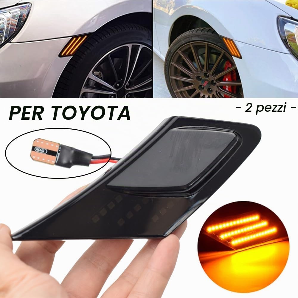 2 Pz Indicatore di direzione a LED per T-oyota 86 FT86 GT86 | per Scion FR-S, per Subaru BRZ (Trasparente)