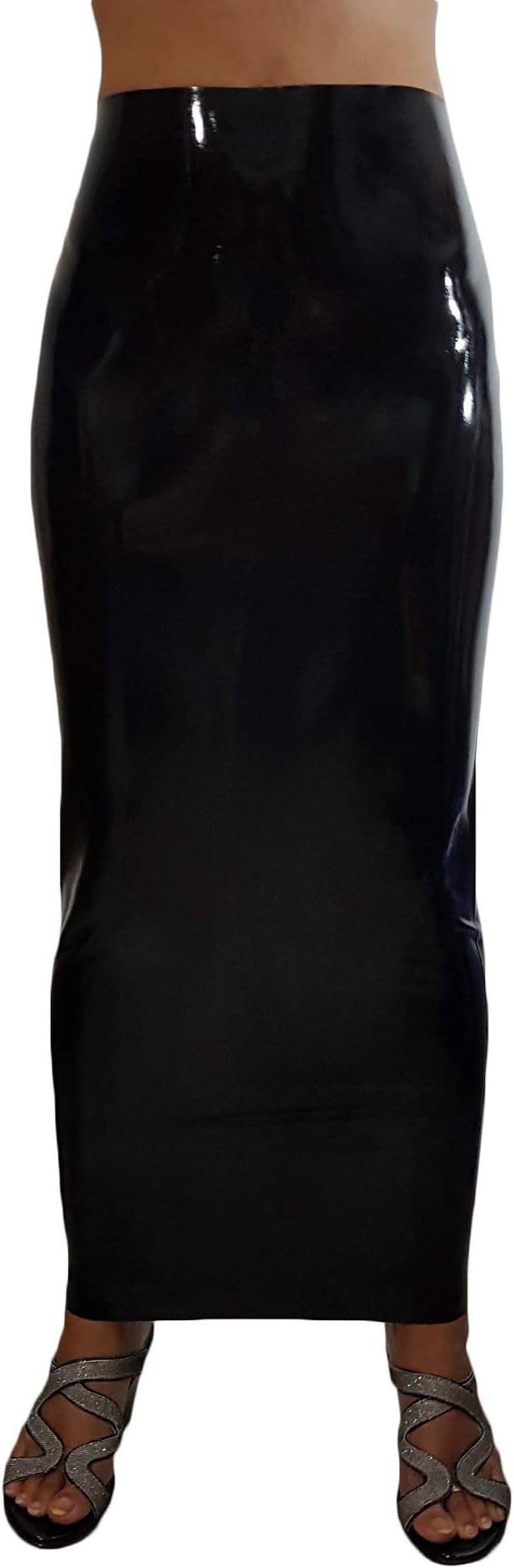 Black Latex 100% Rubber Long Hobble Skirt HOT (one Size)