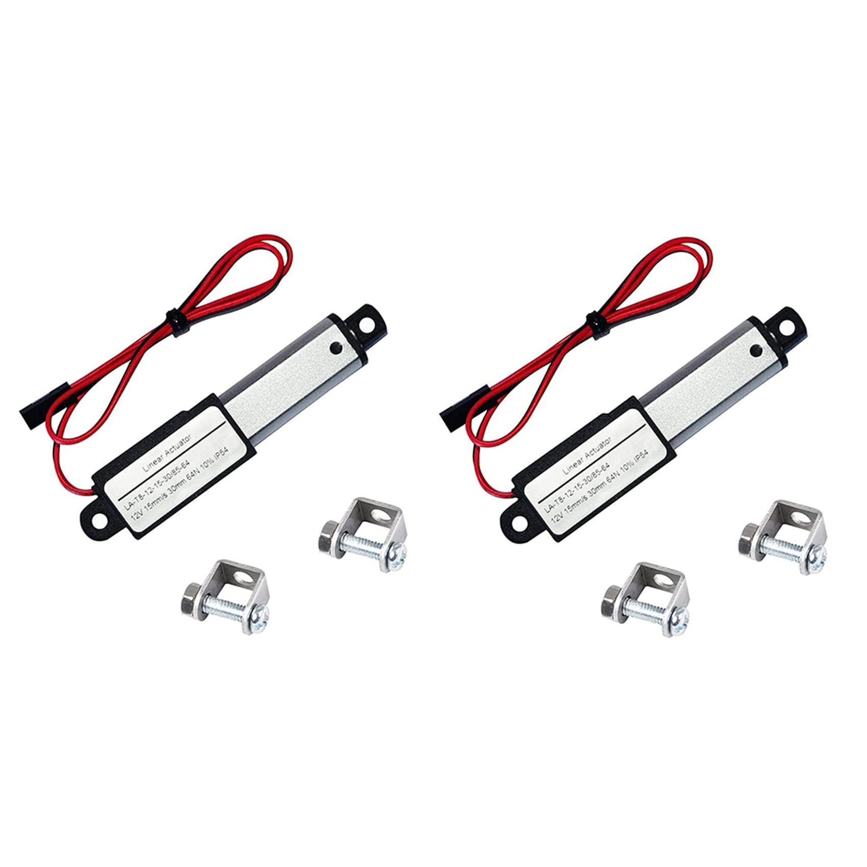 2X Mini Actuador Lineal Eléctrico - de 1,2 Pulgadas, 64N / 14.4Lb, Velocidad 0,6 Pulgadas/S Mini Actuador de Movimiento Impermeable Pequeño 12 V Dc