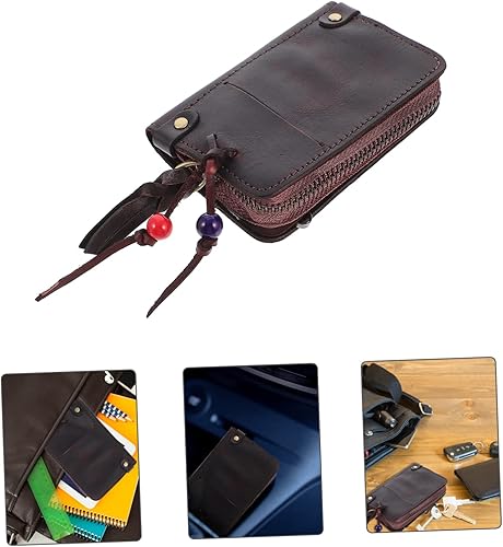Miniatura 4 de ERINGOGO 2 pcs key case zip wallet wallets for men leather zip lock organizer Zipper Car Key Bag car case key