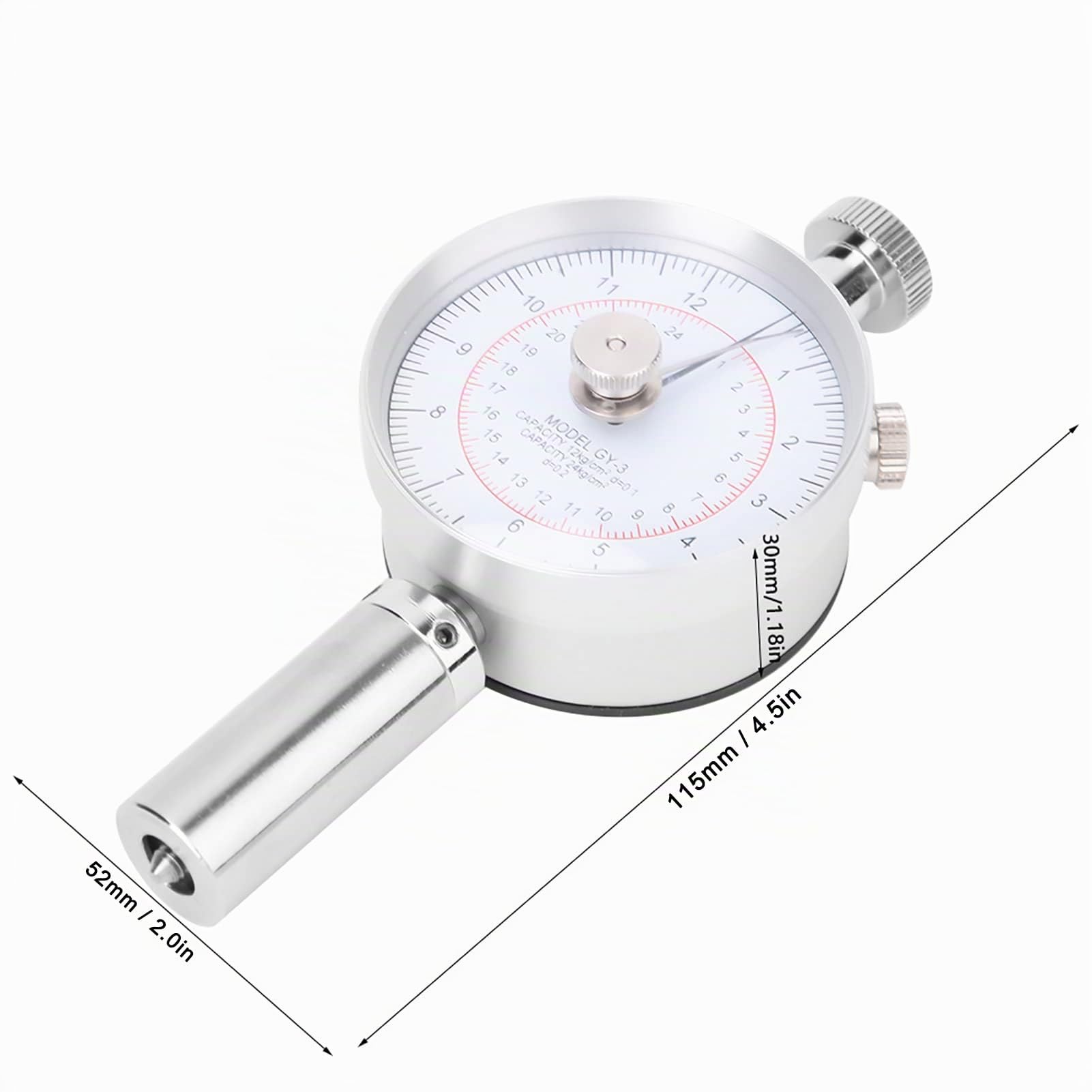 GY-03 Penetrometre fruit, Scléromètre à Fruits pénétromètre de fruit, Testeur de dureté des fruits, pénétromètre de fruit avec 2 têtes de mesure pour inspecter la dureté Maturité des fruits