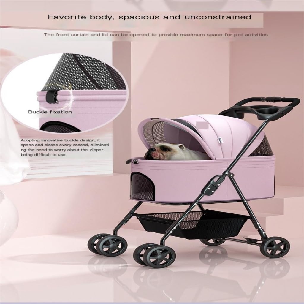 Passeggino per animali domestici, borsa separata universale per animali domestici, passeggino universale pieghevole da viaggio per cani (nero)