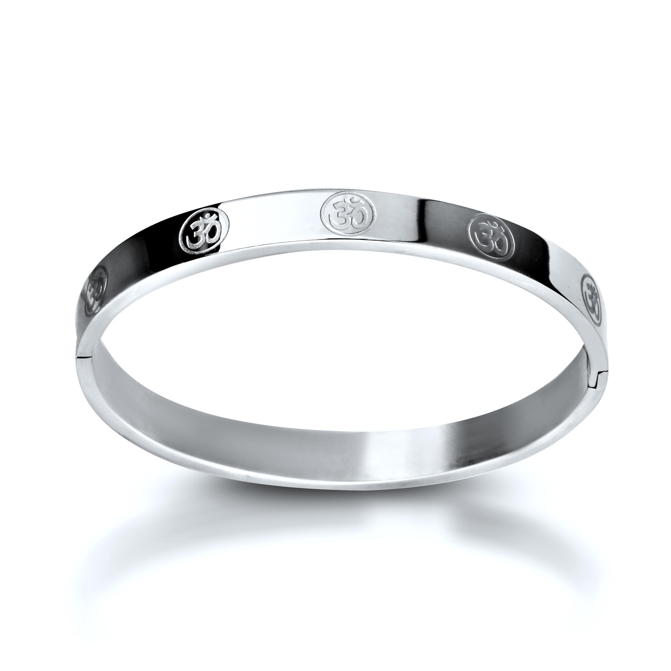 MEENAZ Bracelet for Men Stainless Steel | Aum Om Kada for men Bracelets | Bracelet for Boys Rose Silver Kada | Waterproof, Anti-tarnish Bracelet, Rust-free, Skin friendly | 8 mm Bracelets for Men (B0D2T957NC) Amazon Price History, Amazon Price Tracker