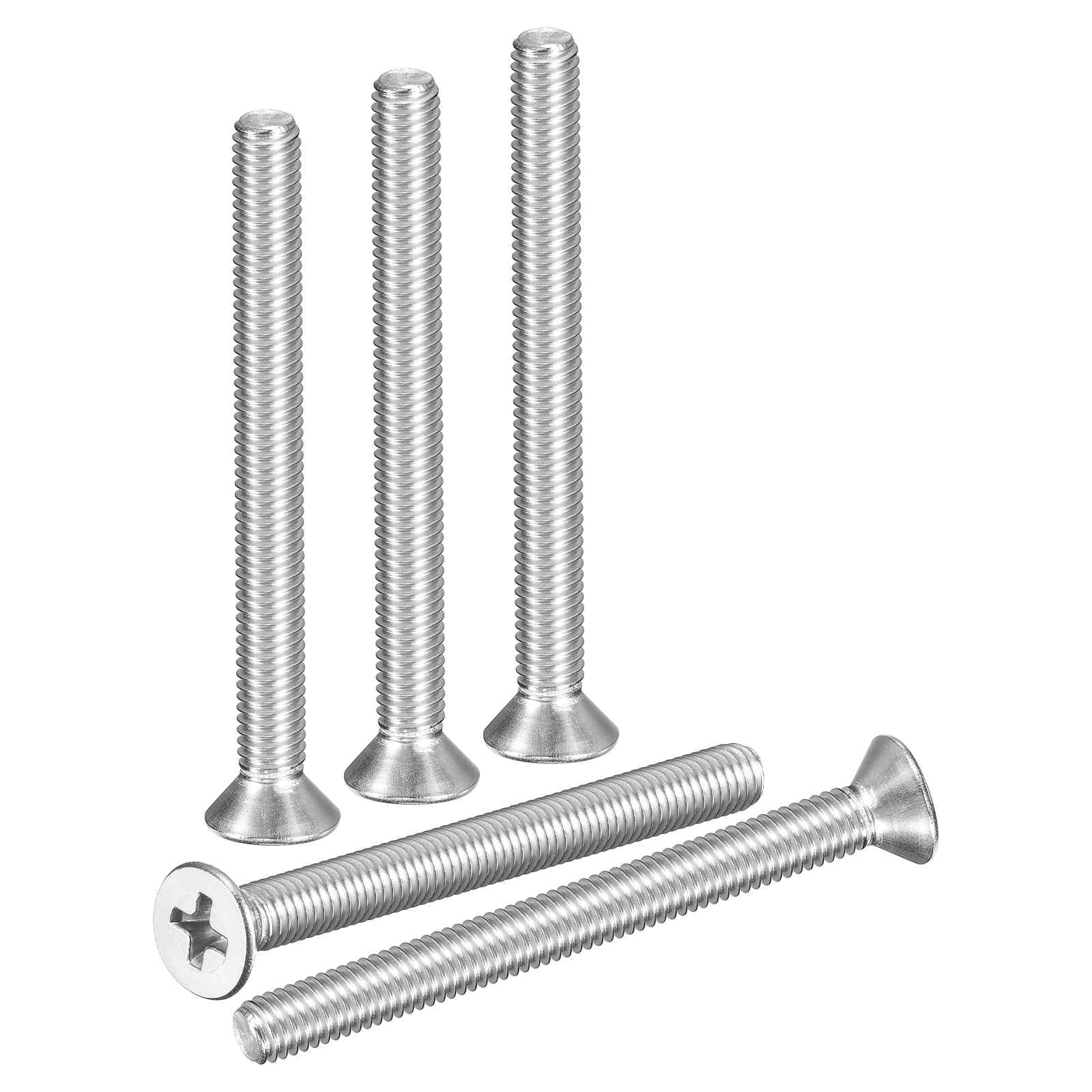 DTGN #10-32x2" Phillips Countersunk Head Bolt - 50pcs - Good for Outdoor Machinery Fastening Maintenance - 304 Stainless Steel Flat Head Machine Screw Bolt - Silver Color — image 1