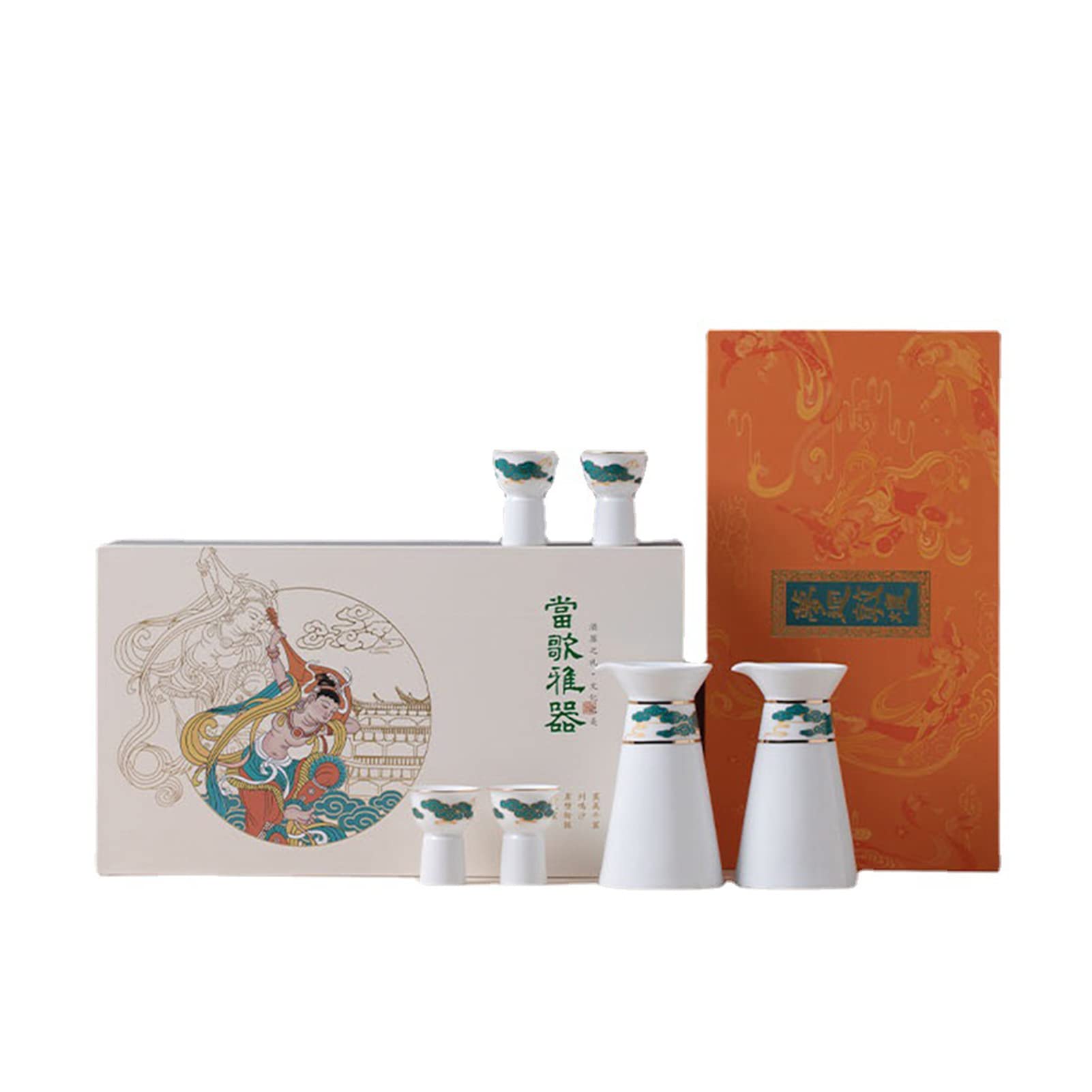 Juego de sake de cerámica tradicional con tazas y ollas para vajilla japonesa y china