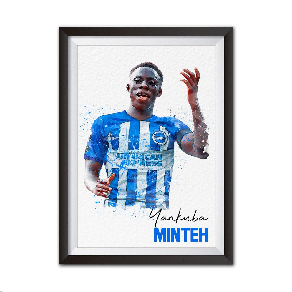 Yankuba Minteh Brighton Watercolour Style Print | Football Art | Brighton And Hove Albion Gift
