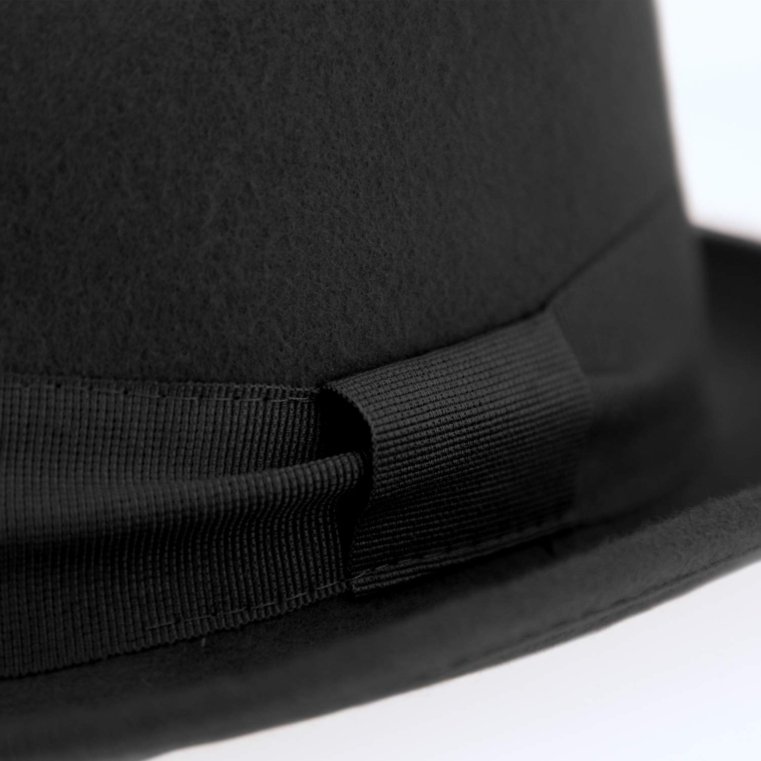 fiebig Medlock Pork Pie Diamond mit Ripsband | 100% Wollfilzhut für Damen und Herren | Angenehm leichter Sitz im Sommer und Winter | Wollfilzhut Made in Italy