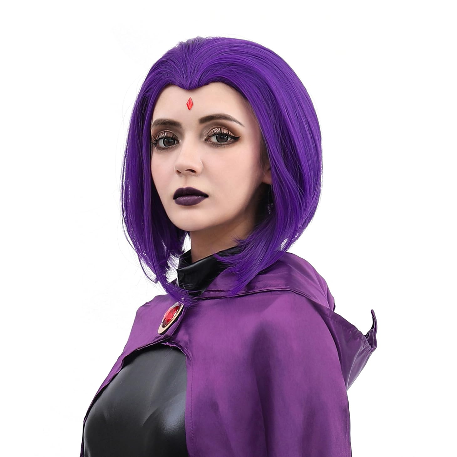MUPUL Purple Short Wig Cosplay Short Bob Wig Purple Halloween Costume Wigs For Women: Purple / Bob