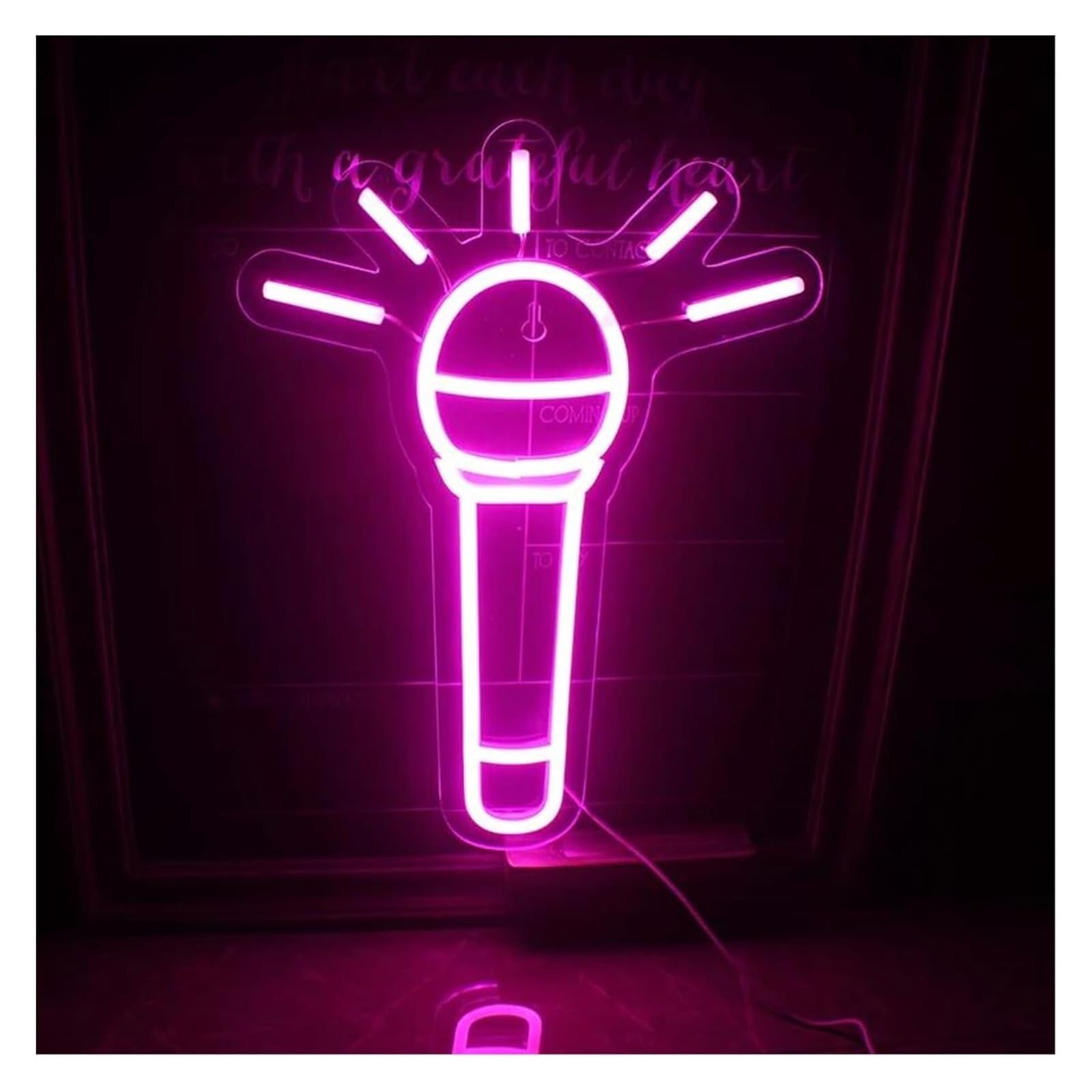 lampe au néon Enseigne au néon LED avec microphone, lampe de nuit interrupteur, décoration murale suspendue pour magasin et maison