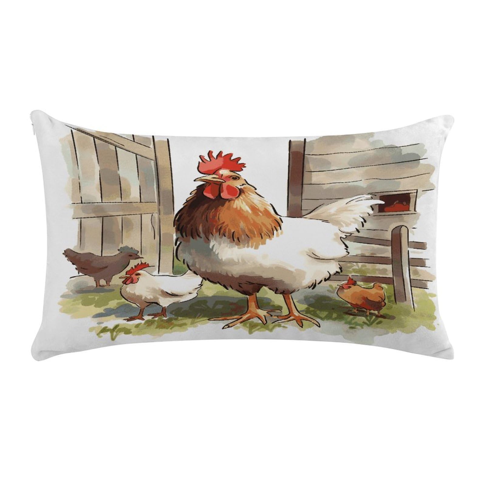 Farm Animals Pillow Case Decorative Rectangle Throw Pillow Cover Soft Plush Pillowcase Cozy Cushion Case Modern Pillow Sham Cushion Cover for Bedroom Sofa Couch 20 X 12 Inch
