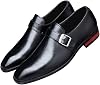 Santimon Mens Dress Shoes Moccasins for Men Slip On Leather Monk Straps Shoes Smoking Slipper Classic Vintage Loafers