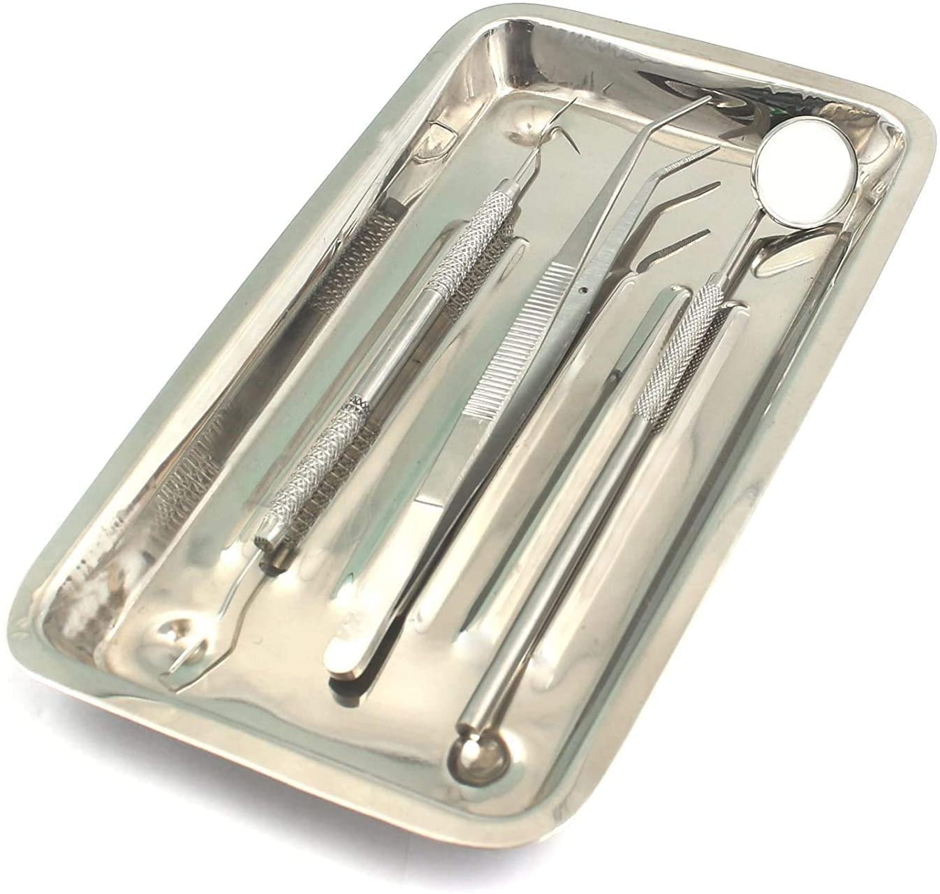 AA PRO 4PC Tray Stainless Dental Tool Set KIT Dentist Teeth Clean Hygiene Pick Mirror A+ Quality