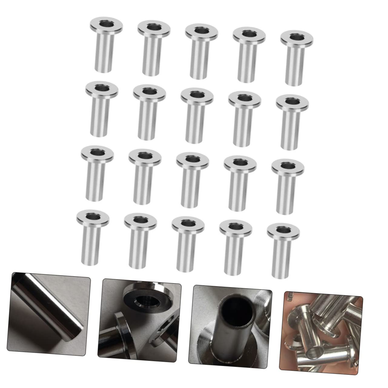 Veemoon DIY Cable Protective Sleeve Kit 50pcs Stainless Steel Wire Rope Protectors for Outdoor/Indoor Use