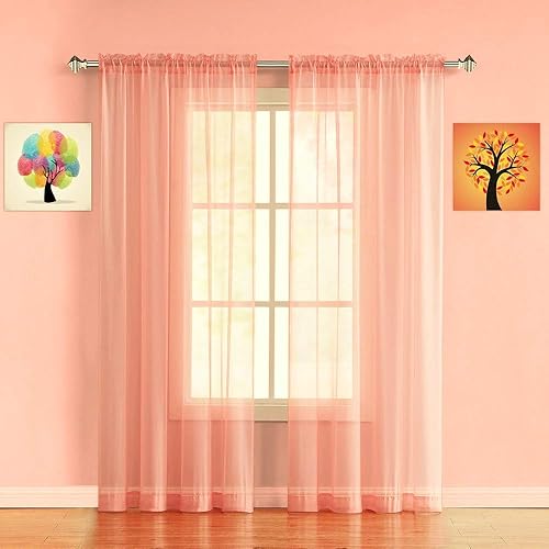 Coral Color Curtains Amazon Com