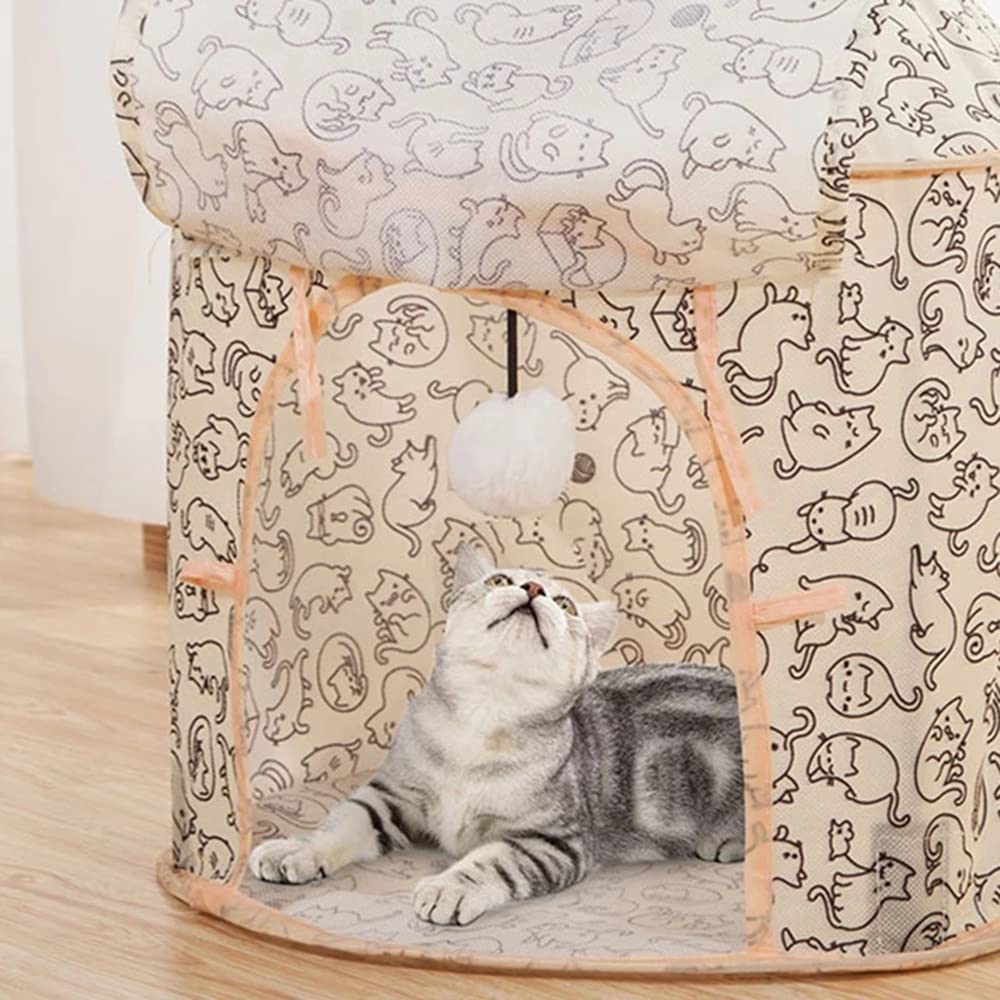 Casa para Gatos Juguete para Gatos Túnel Plegable para Gatos Cama para Gatos Juguetes para Interiores Tienda Interactiva