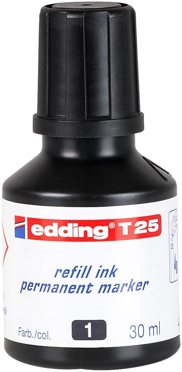 edding 3000 Permanent-Marker schwarz, 20er Pack + 2x 30ml Nachfülltinte (schwarz)