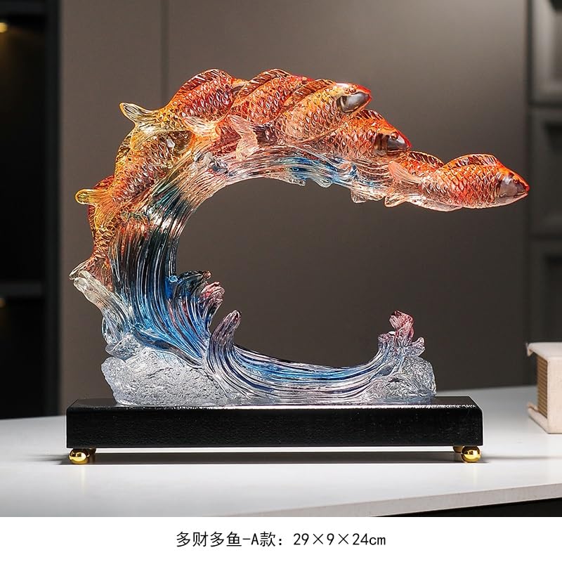 Décorations for la maison : statue de poisson orange créative