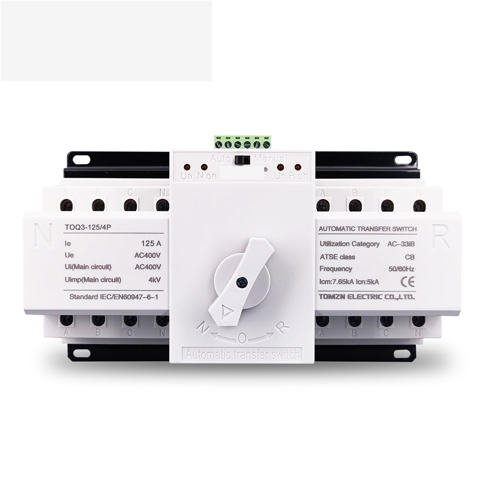 Inverseur Automatique ATS 4P 125A avec Basculement Instantané Triphasé 230V TOQ3