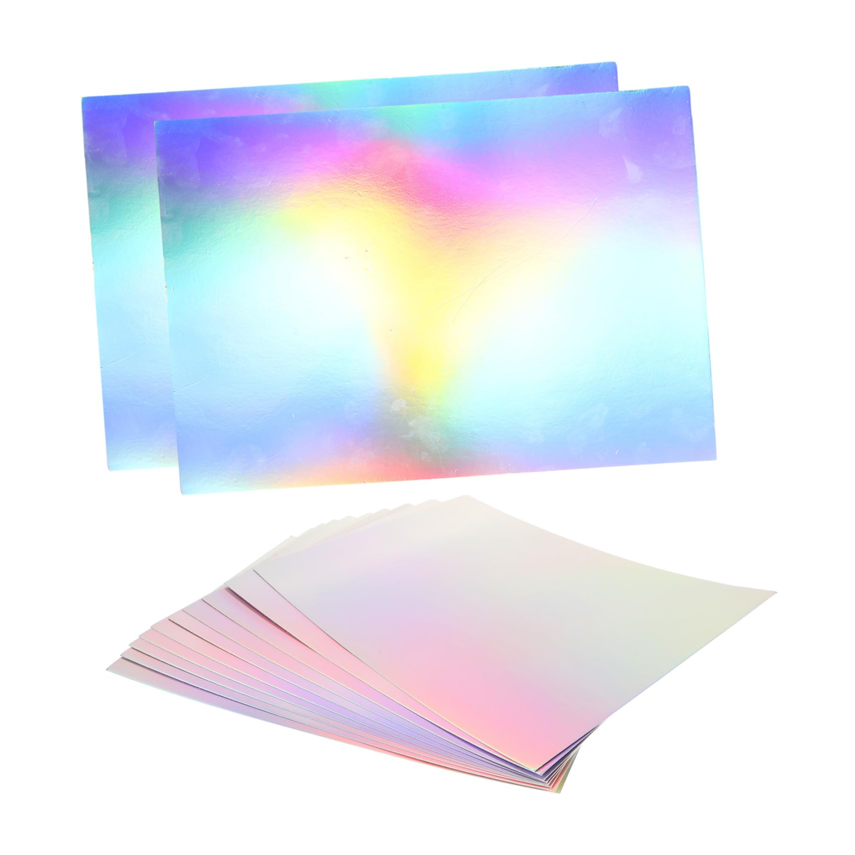 Operitacx 50 Papeles Decorativos Plegables de Cartón para Manualidades, Papel Holográfico Fácil de Usar, Formato Cuadrado A4 Adecuado para Proyectos Artísticos y Recortes