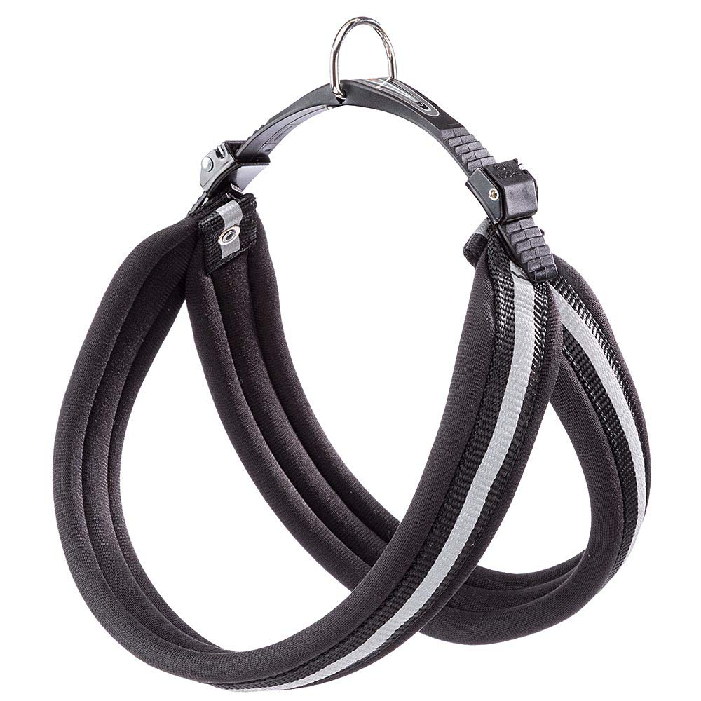 Ferplast Harness for Medium-Sized Dogs AGILA REFLEX 6 Dog Harness with Soft Padding, Quick Release and Attachment System, Chest Size 50-58 cm. Black