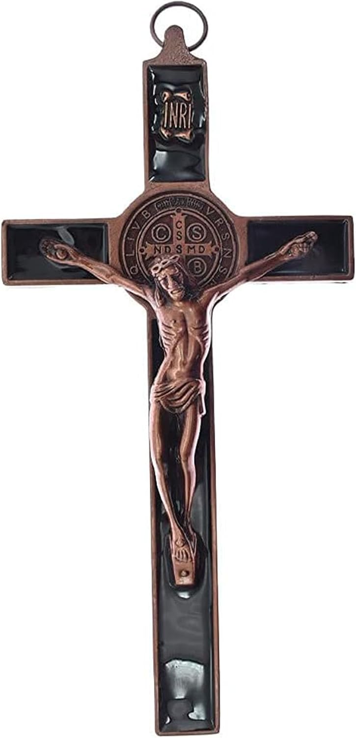 BRAVECOW 19.5x9.5cm Catholic Cross for wall Crucifix Wall Cross Saint Cross Jesus Christ INRI Vintage Wall Decor Hanging for Home Decor