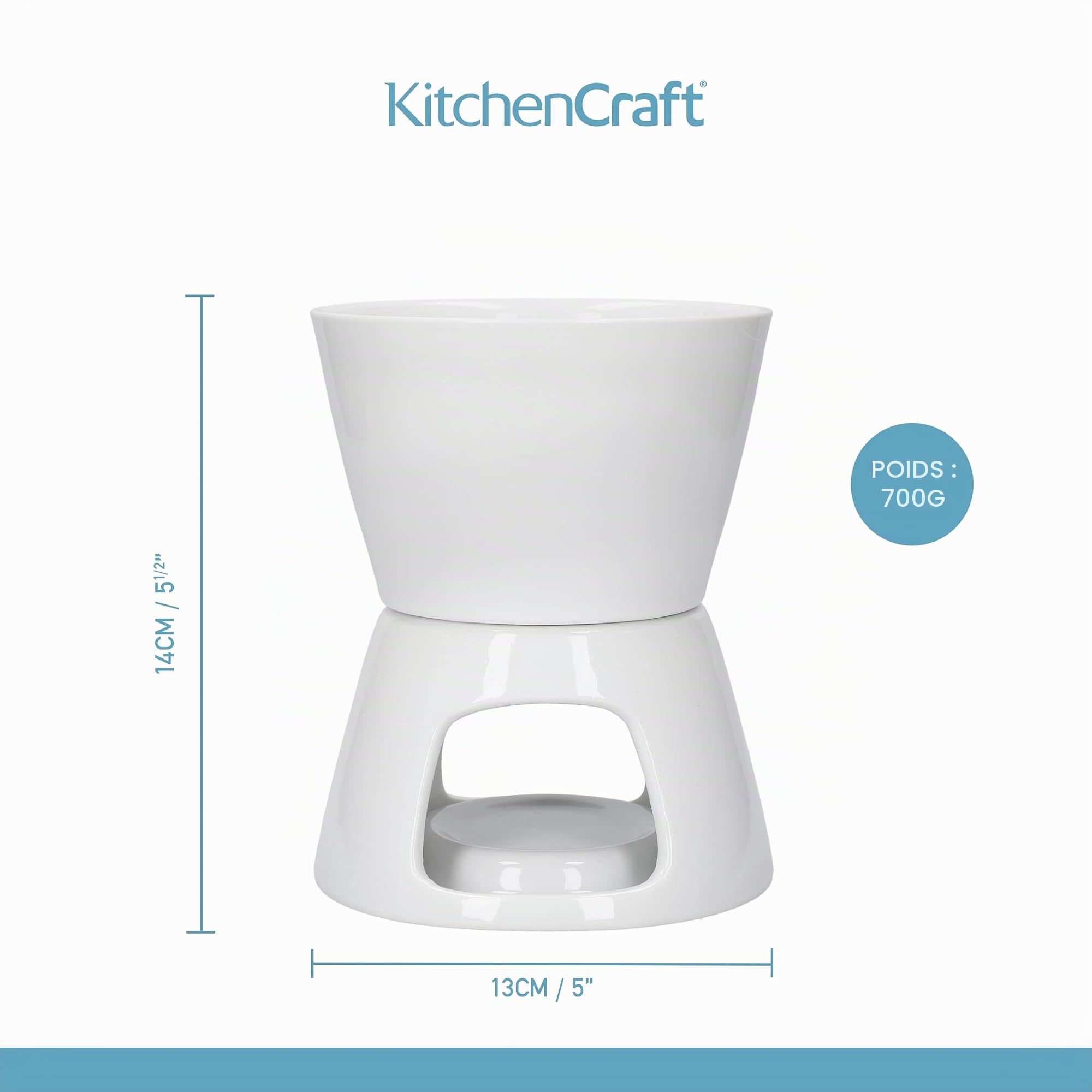 KitchenCraft Chocolate Fondue Set with Ceramic Pot