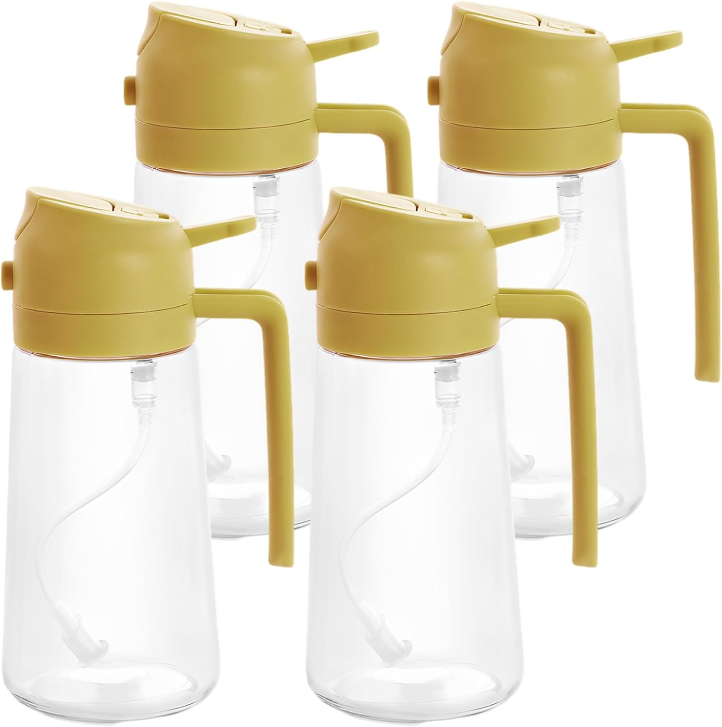 4Pcs Oil Sprayer, Refillable Oil Dispenser Sprayer, Clear Mister Spray Bottle, Accurate Spraying Vinegar Dispenser High Capacity Spray Bottle for Cooking