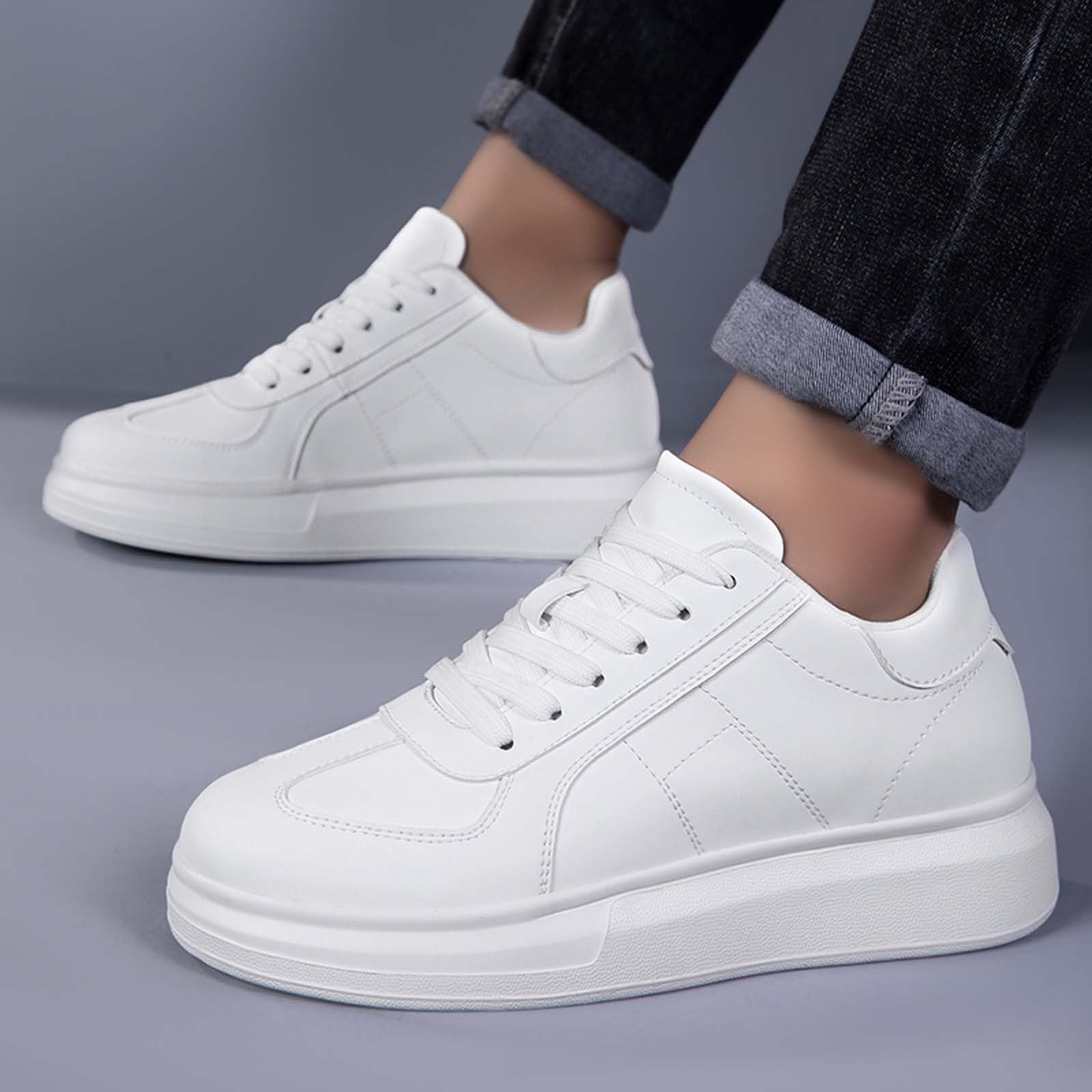 Zapatillas de ocio para hombre, clásicas, en blanco y negro, zapatillas deportivas ligeras, antideslizantes, informales, para caminar