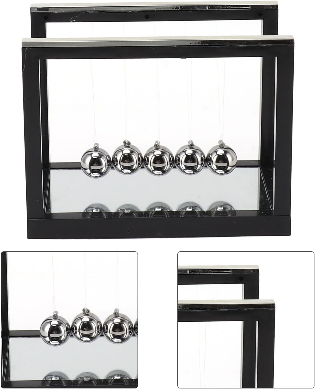 Desktop Newton Cradle Balance Balls Reflective Decoration for image 4