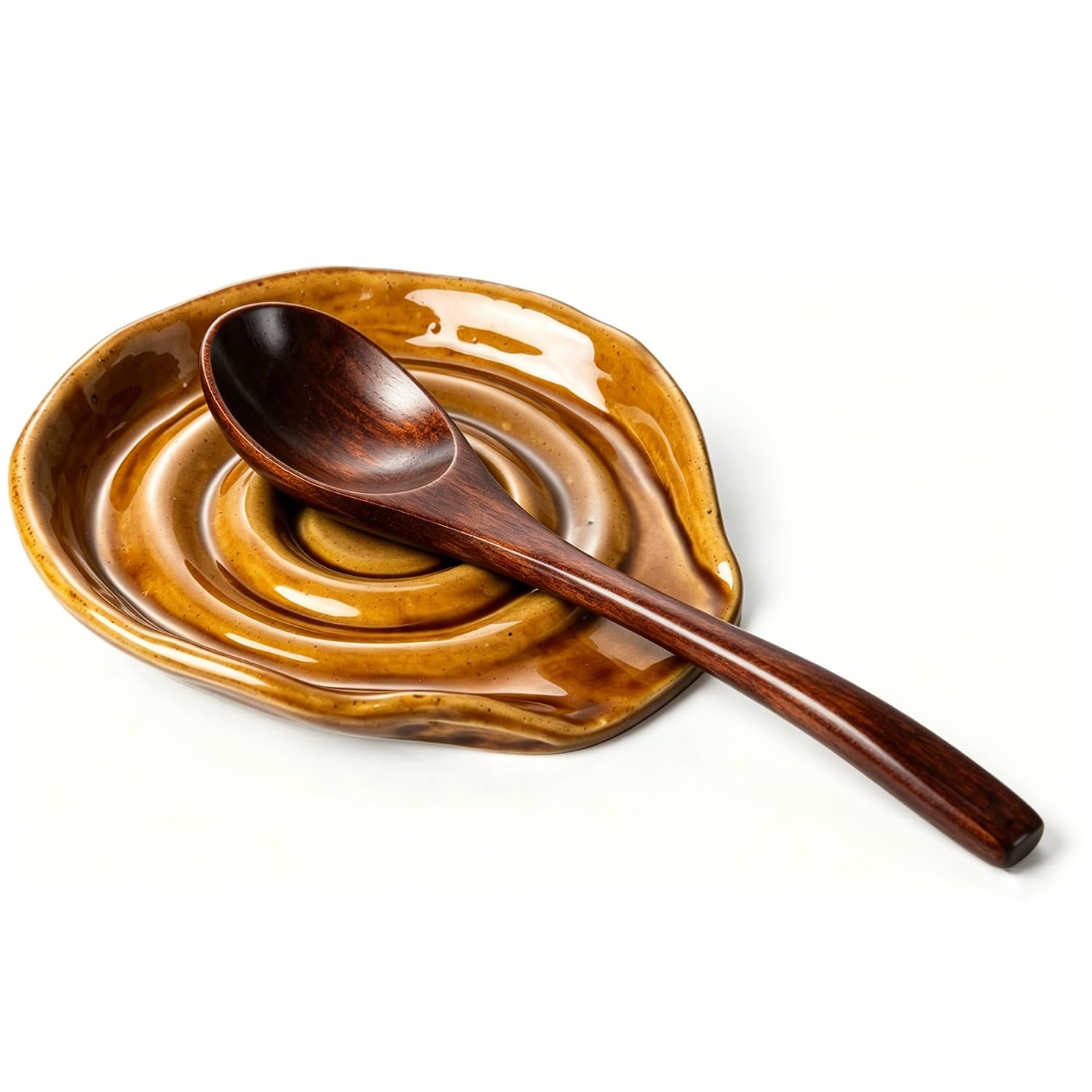 Spoon Rest for Kitchen Counter,Ceramic Spoon Holder,Ceramic Utensil Holder,Cooking Utensil Kitchen Spoon Rest -Essential Kitchen Gadgets & Accessories (Antique Copper)
