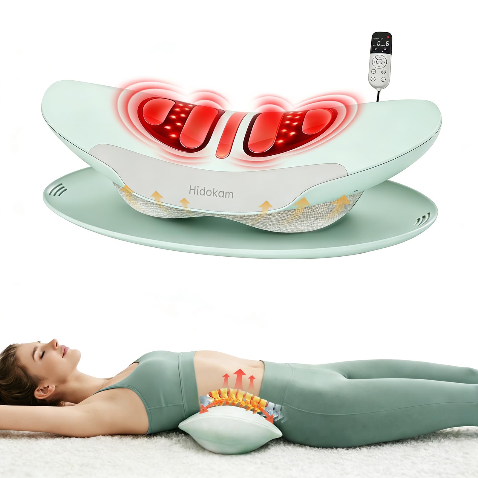 Smart Lower Back Massager with Soothing Warm Therapy Air Traction Spinal Decompression Device for Sciatica Relief Lumbar Pressure