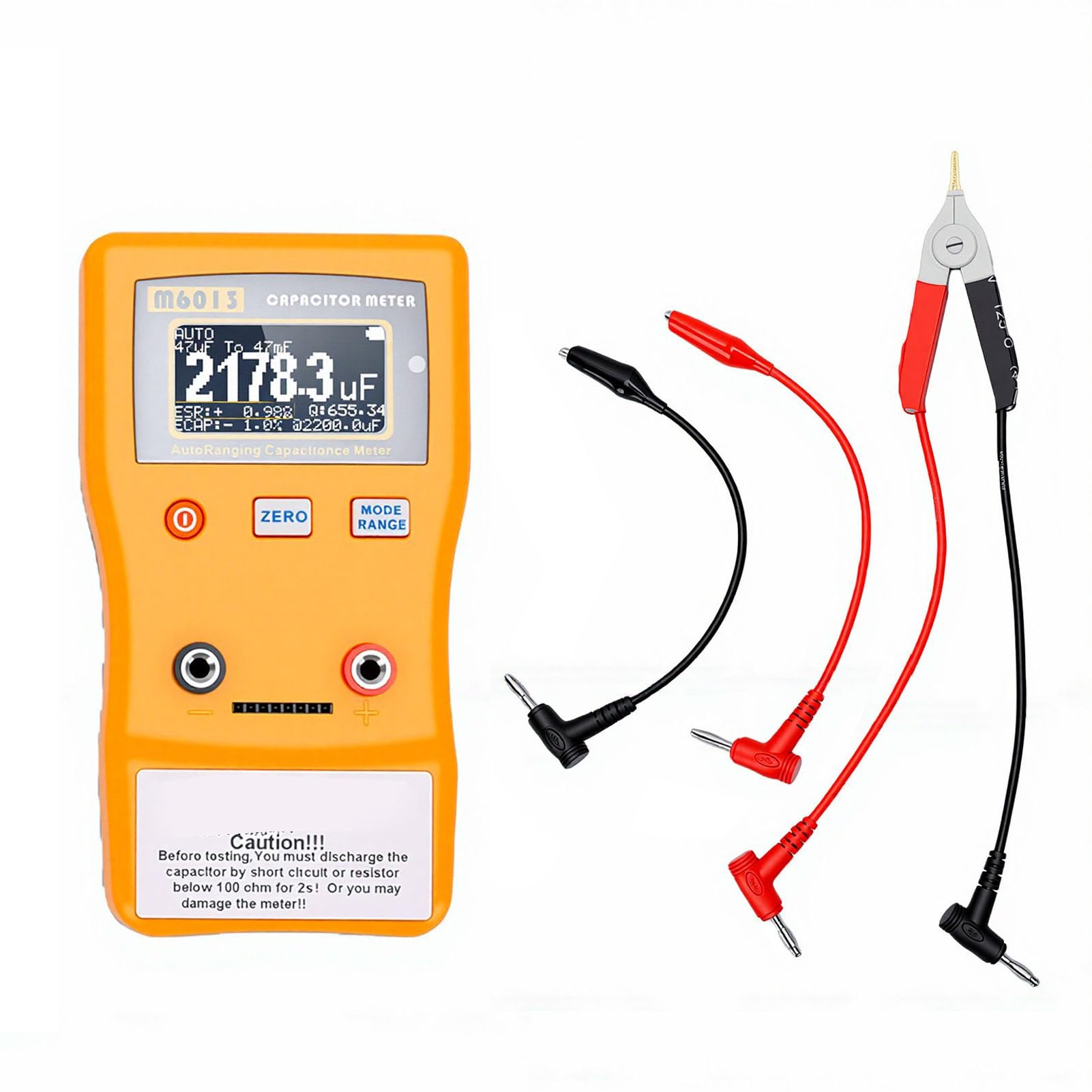 Tester Portatile Accurato del Misuratore di capacità Digitale per la Riparazione di Apparecchi HVAC 0.01pF-470F Materiale ABS 2 unità