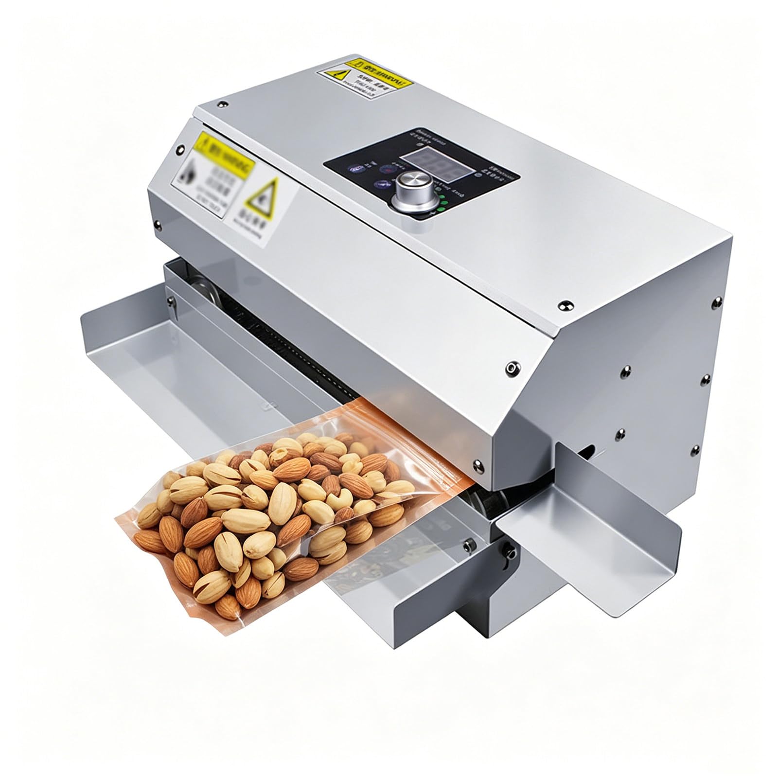 YXYLJOZ Professional Continuous Sealer, Commercial Heat Sealer & Bag Sealer, One-Step Seal & Print for PE, PP, Polyester and Aluminum Foil Bags