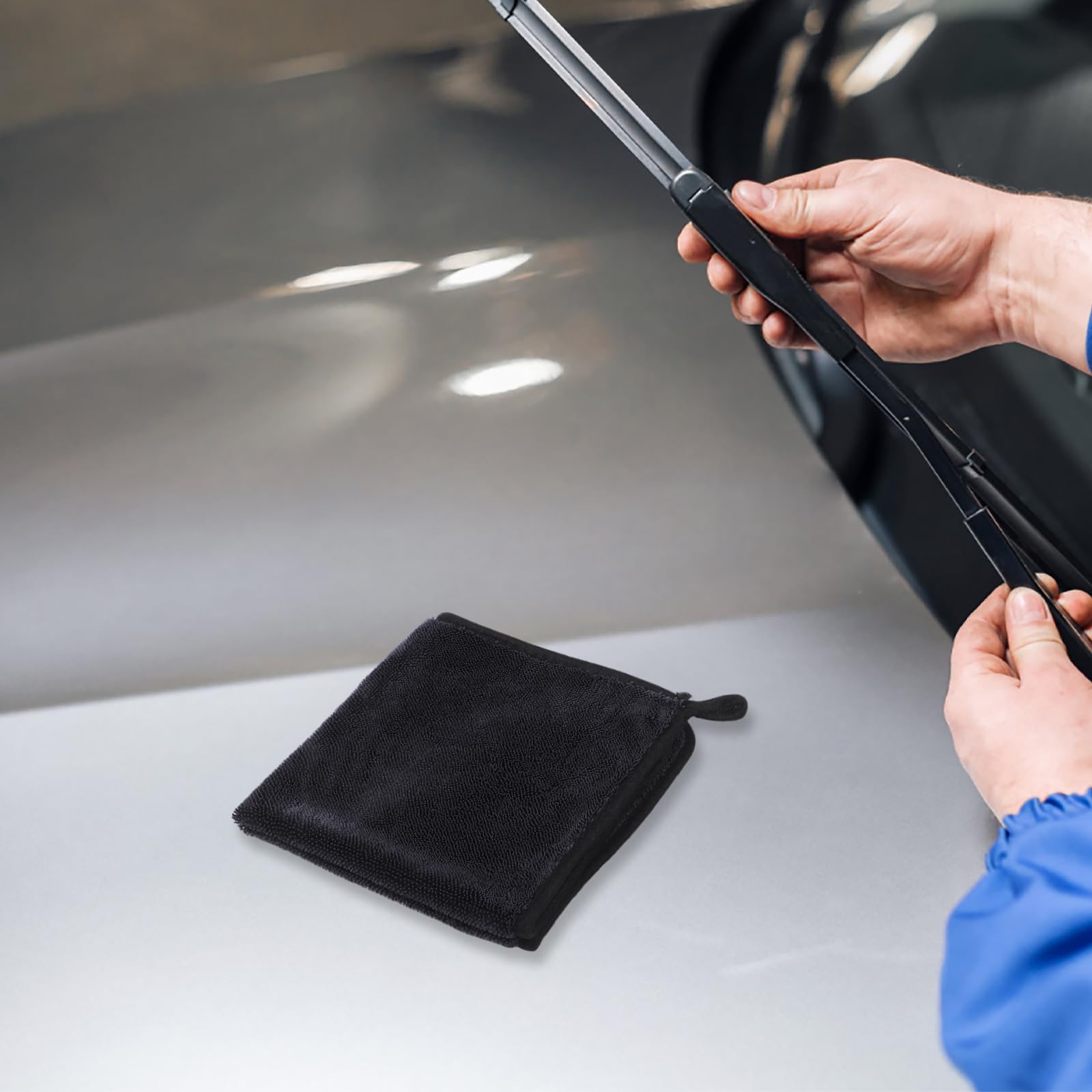 PACKOVE Panni per Lavaggio Veicoli 5 Pezzi in Microfibra Doppia Faccia | Assorbimento Rapido, Riutilizzabili per Pulizia in Officina e Casa, Set Compatto