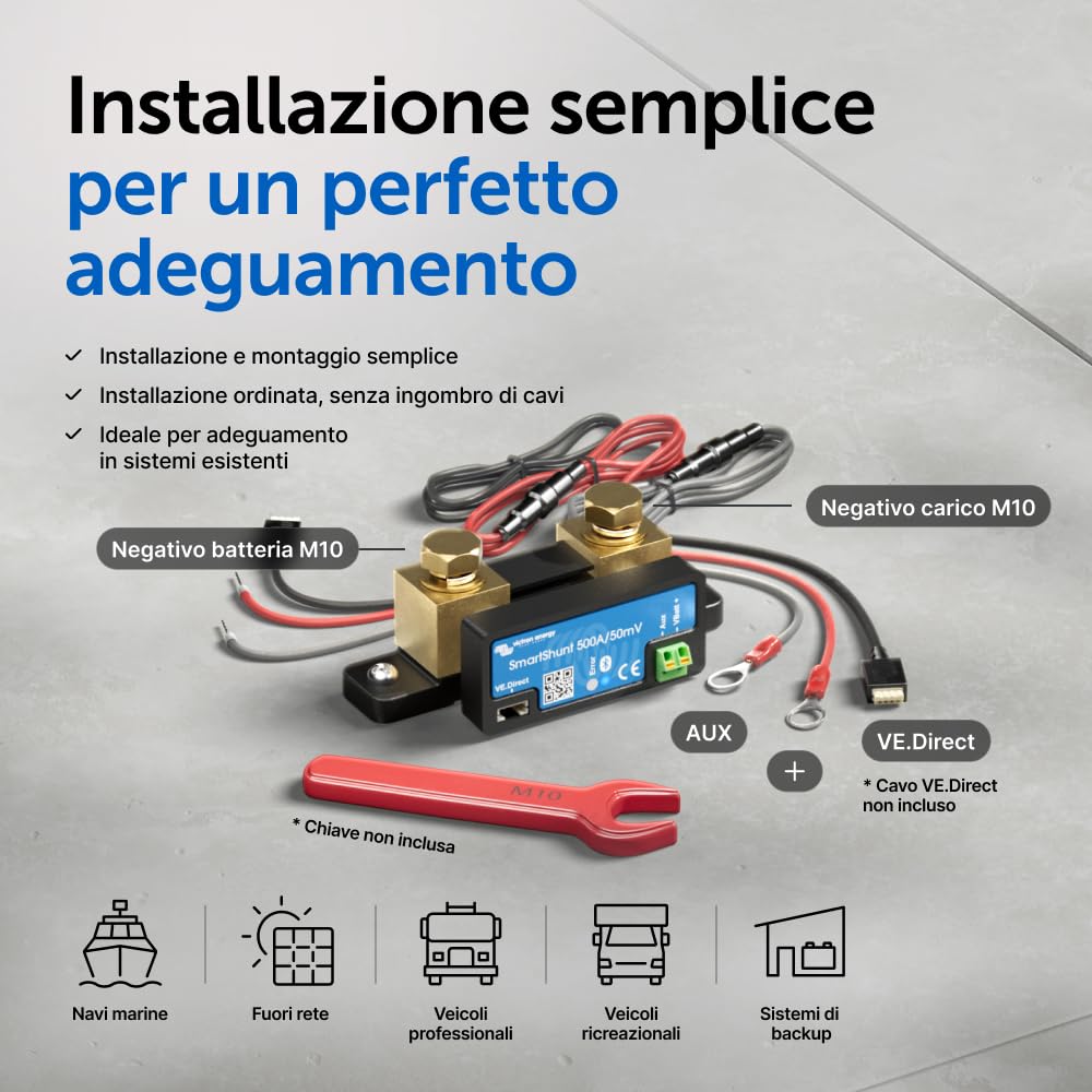 Victron Energy SmartShunt 500 amp Monitor Batteria (Bluetooth)