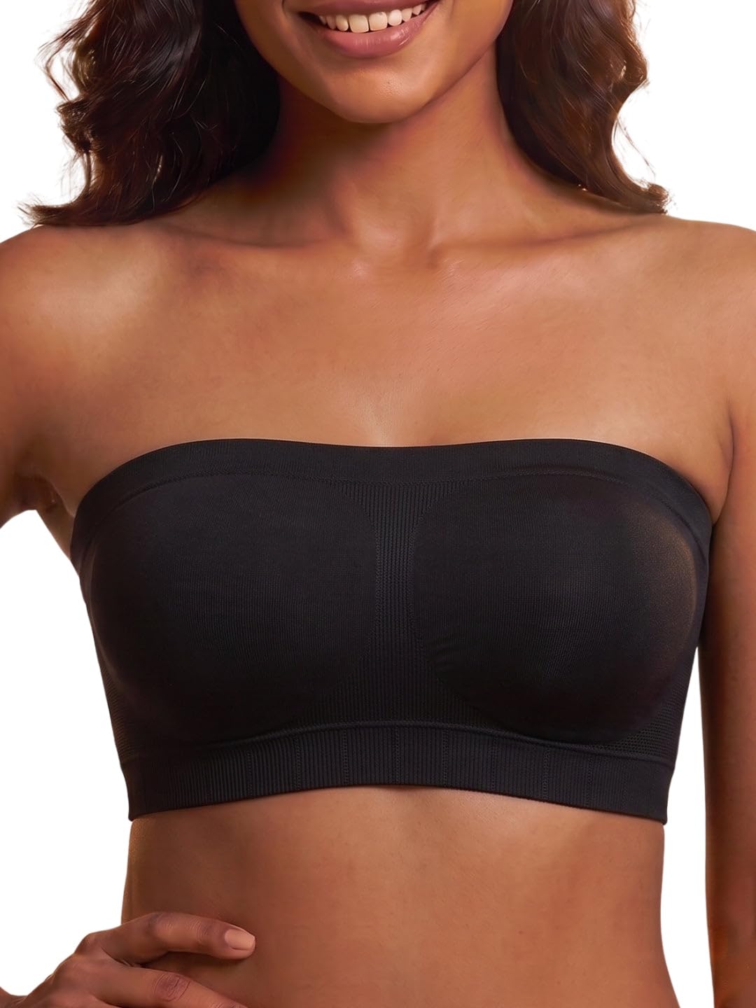 StayPut Padded Strapless Bra for Women Non-Slip Silicone Grip | Seamless Non-Wired Bandeau Tube Bra with Detachable Straps | Multiway for Off Shoulder Dress, Backless Top, Saree Blouse-picture-43