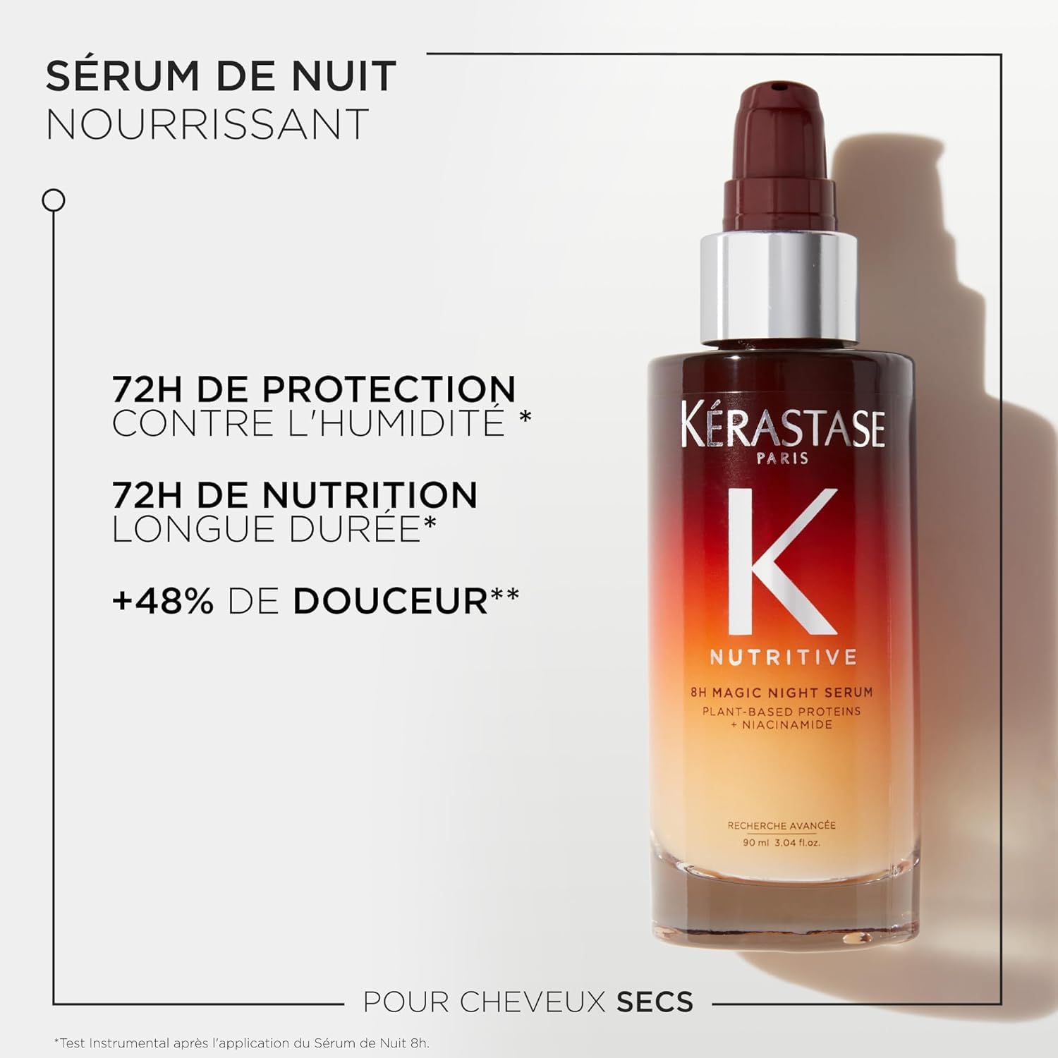 KÉRASTASE Nutritive 8h Night Serum 90 ml con Masquintense 200 ml y Vital Milch 75 ml, rutina de cuidado del cabello para todo tipo de cabello