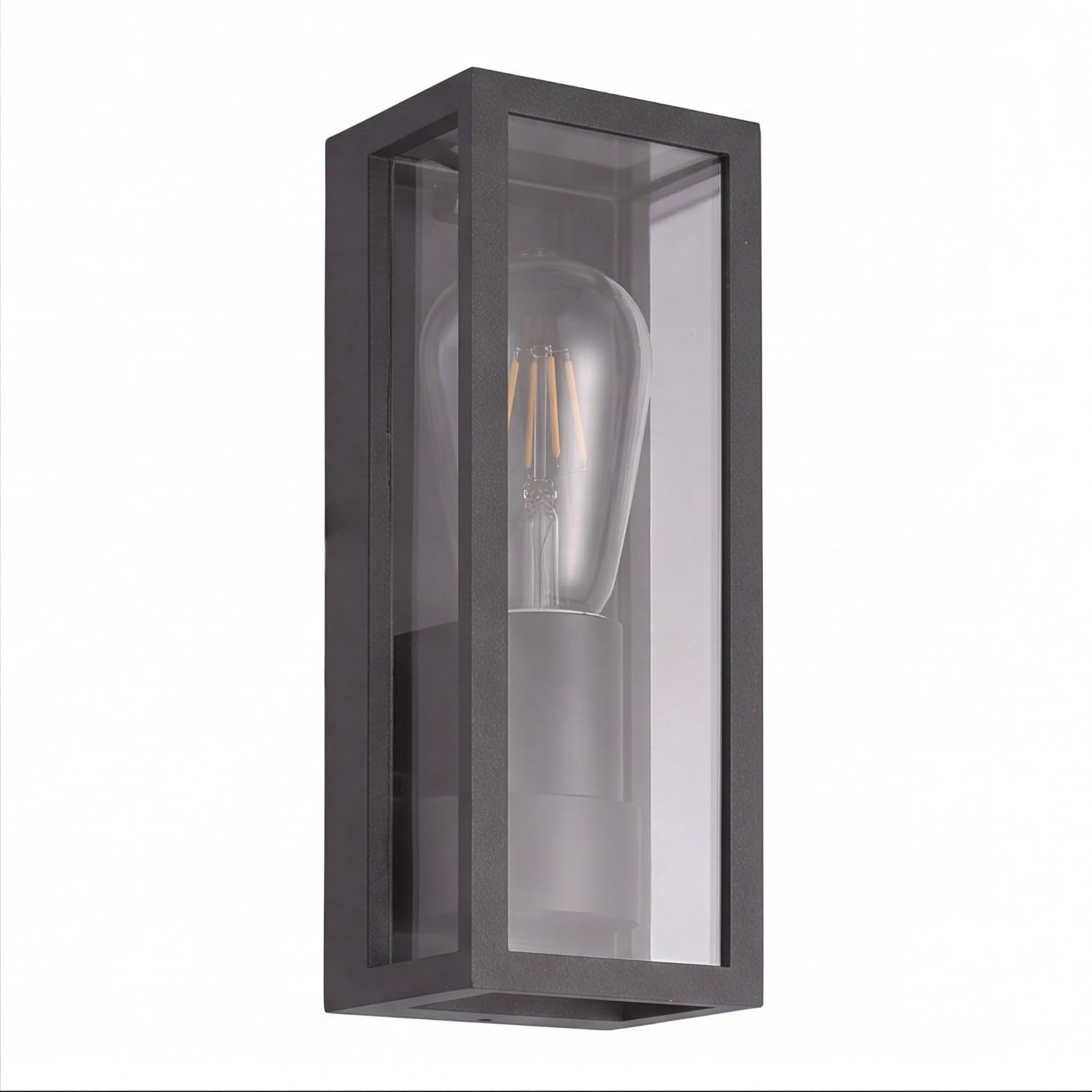 Licht-Erlebnisse Wandlampe Außen Schwarz IP65 eckig vielseitig KAMPEN Außenleuchte Hauseingang Balkon Terrasse