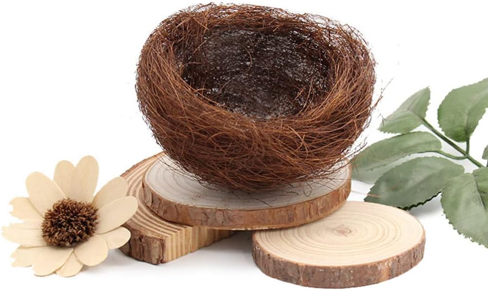 Healeved 20Pcs Artificial Birds Nest Decoration for Crafts Handmade Bird Nests for Garden Home Party and Easter Decor
