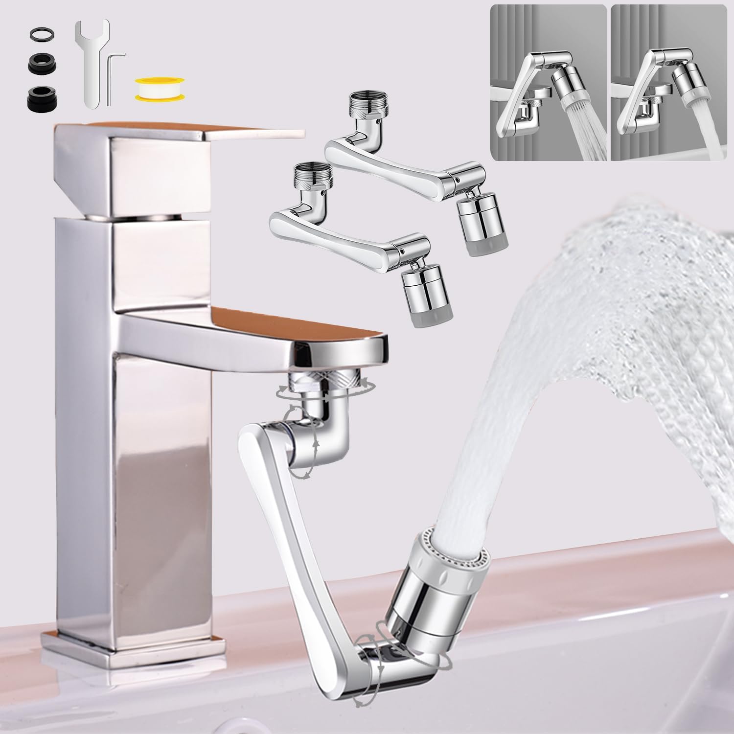 Rotating Faucet Extender Upgrade 1440°Universal Swivel Faucet Aerator