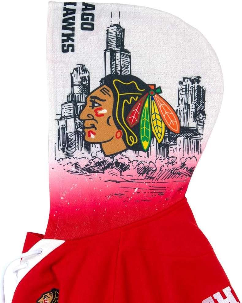 NHL unisex-adult Chicago Blackhawks Lace Up Hoodie - Image 3