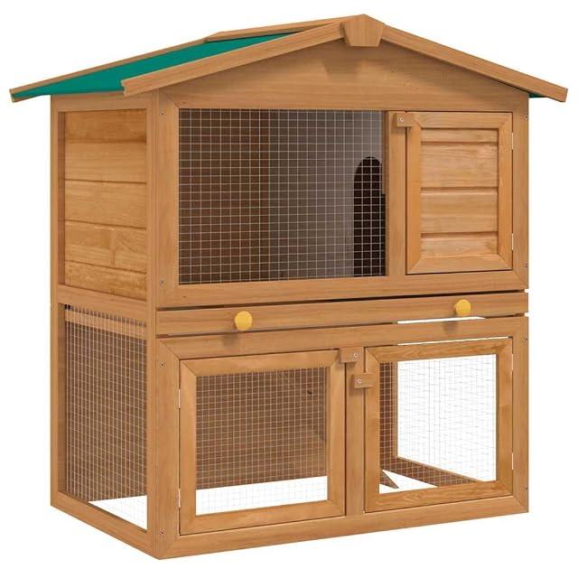 vidaXL Casa de Animales pequeños Jaula conejera 3 Puertas Madera