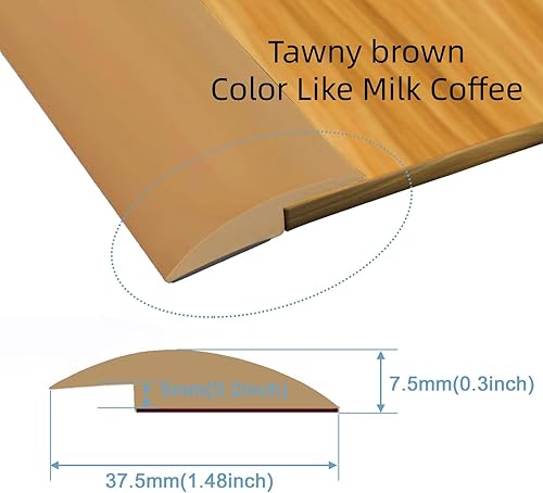 Miniatura 2 de Tira de transición de goma para piso autoadhesiva alfombra a azulejo tira de transición ribete de borde para umbrales de transición con una altura