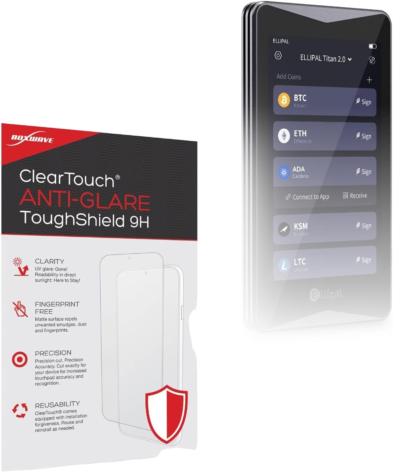 BoxWave Screen Protector Compatible with ELLIPAL Titan 2.0 - ClearTouch Anti-Glare ToughShield 9H (2-Pack), Anti-Glare 9H Tough Flexible Film Screen Protector